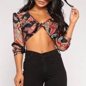 Floral crop shirt